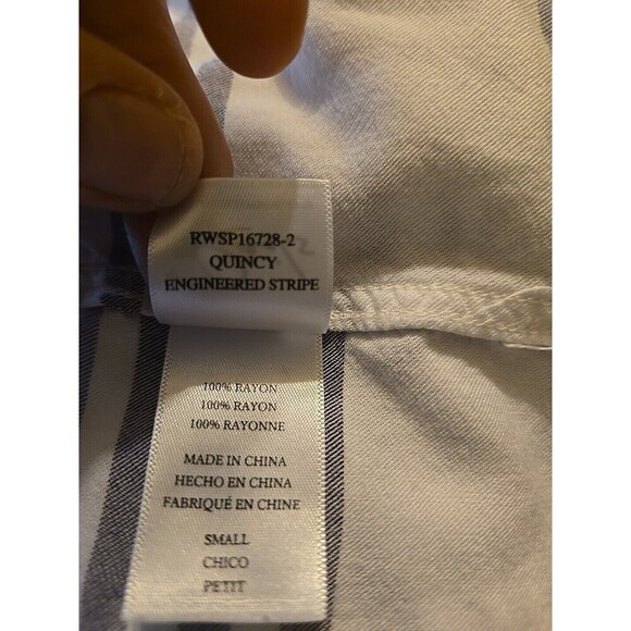 Rails Women's S Button Down Shirt Quincy Engineered Stripe Purple Work Wear - Picture 7 of 7